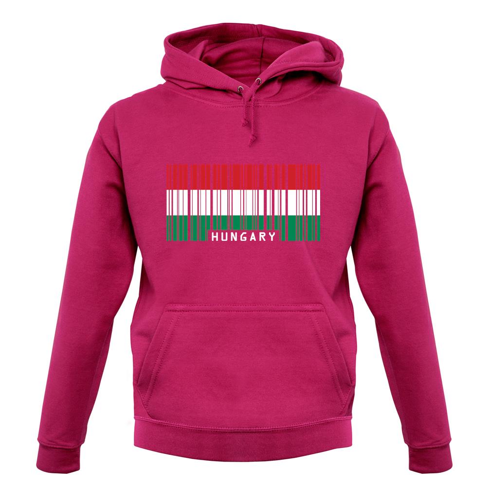 Hungary Barcode Style Flag unisex hoodie