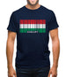 Hungary Barcode Style Flag Mens T-Shirt