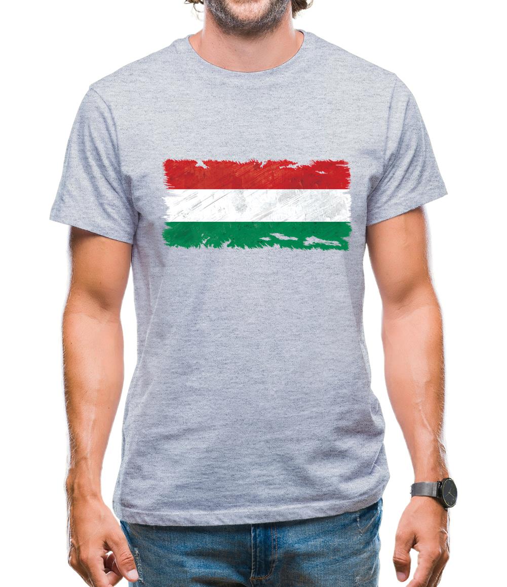 Hungary Grunge Style Flag Mens T-Shirt