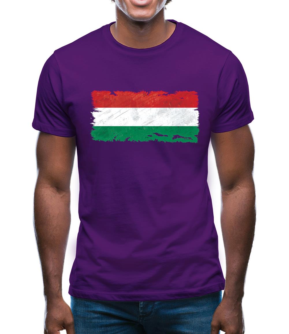 Hungary Grunge Style Flag Mens T-Shirt