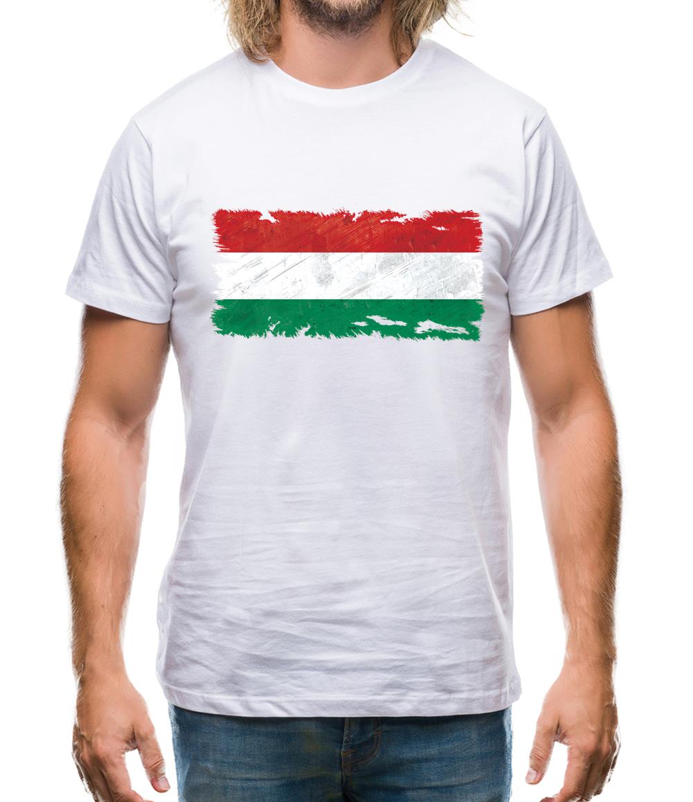 Hungary Grunge Style Flag Mens T-Shirt