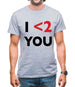 I <2 You Mens T-Shirt