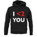 I <2 You unisex hoodie