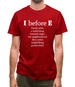 I Before E Mens T-Shirt