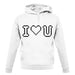 I Love U (Pixels) unisex hoodie