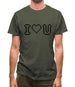 I Love U (Pixels) Mens T-Shirt