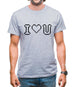 I Love U (Pixels) Mens T-Shirt