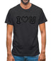 I Love U (Pixels) Mens T-Shirt