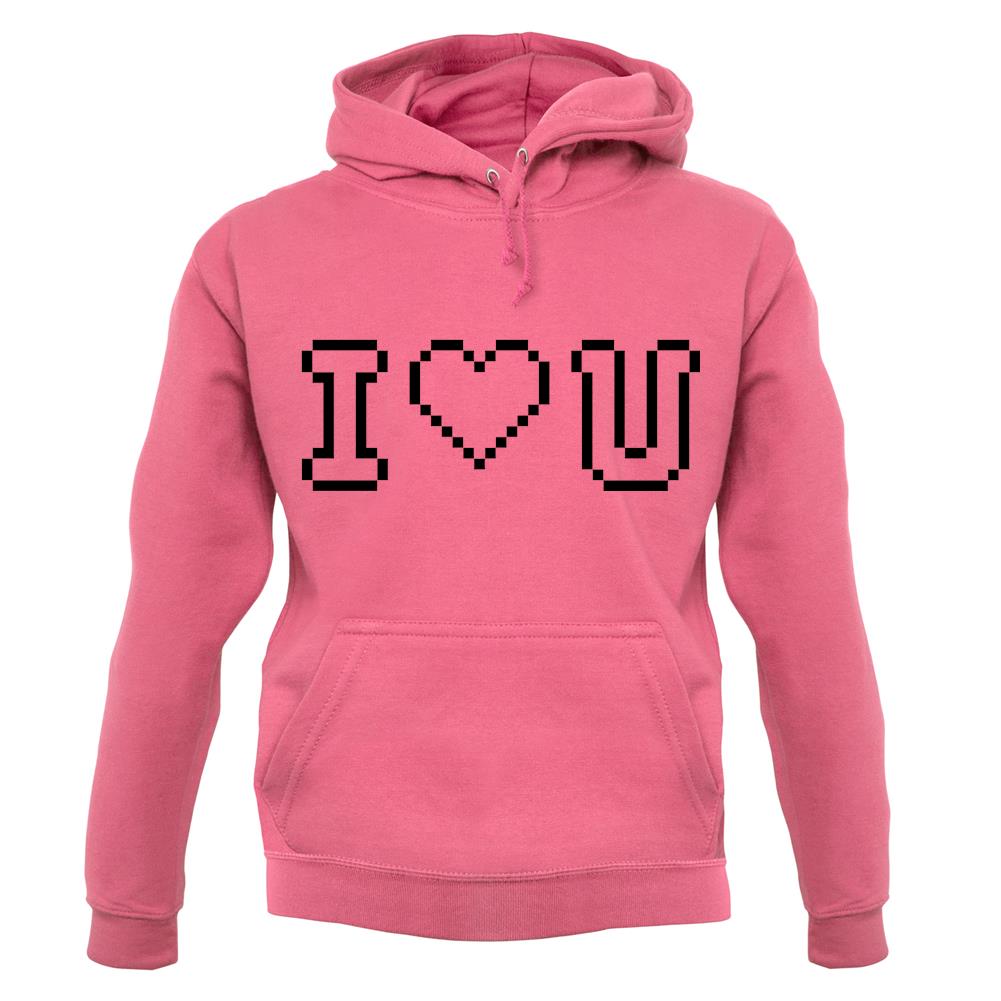 I Love U (Pixels) unisex hoodie