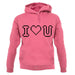 I Love U (Pixels) unisex hoodie