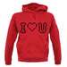 I Love U (Pixels) unisex hoodie