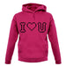 I Love U (Pixels) unisex hoodie
