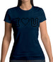 I Love U (Pixels) Womens T-Shirt