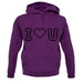 I Love U (Pixels) unisex hoodie