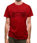 I Love U (Pixels) Mens T-Shirt