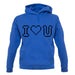 I Love U (Pixels) unisex hoodie