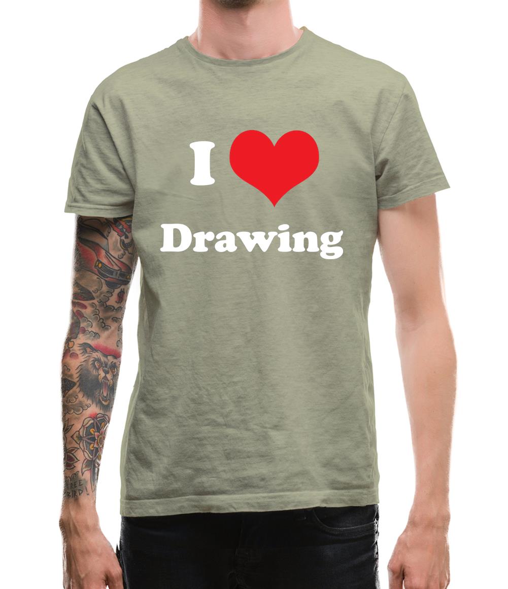 I Love Drawing Mens T-Shirt