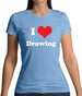 I Love Drawing Womens T-Shirt