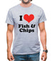 I Love Fish & Chips Mens T-Shirt