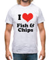 I Love Fish & Chips Mens T-Shirt