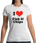 I Love Fish & Chips Womens T-Shirt