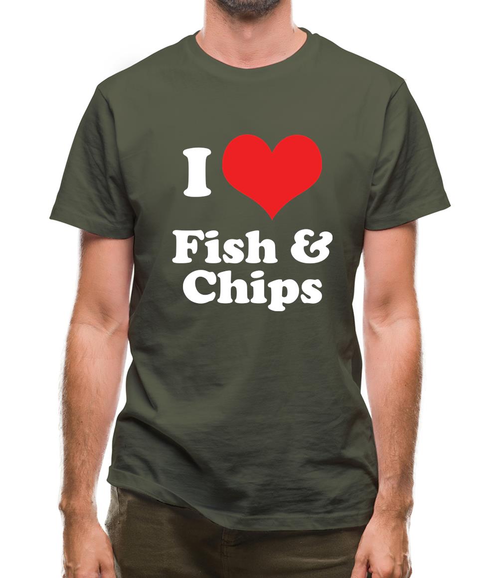I Love Fish & Chips Mens T-Shirt