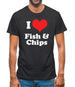 I Love Fish & Chips Mens T-Shirt