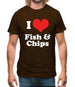 I Love Fish & Chips Mens T-Shirt