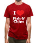 I Love Fish & Chips Mens T-Shirt