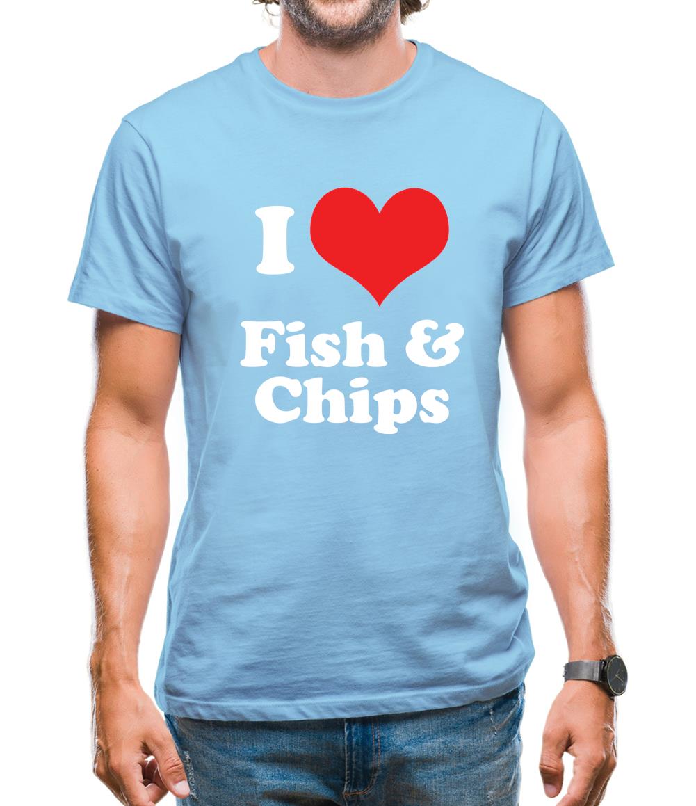 I Love Fish & Chips Mens T-Shirt