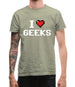 I Love Geeks (Pixels) Mens T-Shirt