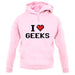 I Love Geeks (Pixels) unisex hoodie