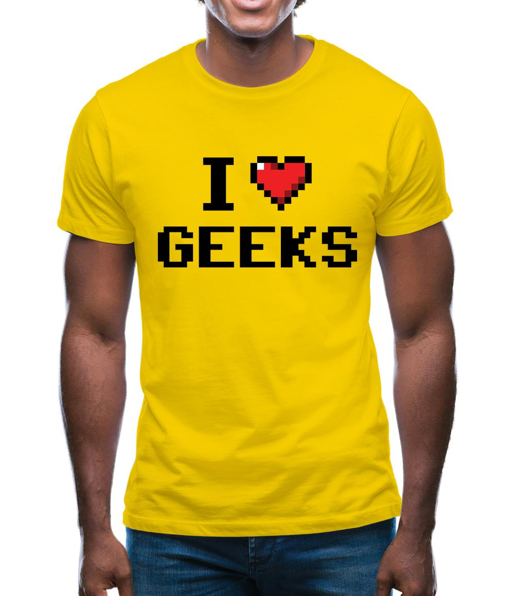 I Love Geeks (Pixels) Mens T-Shirt
