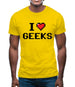 I Love Geeks (Pixels) Mens T-Shirt