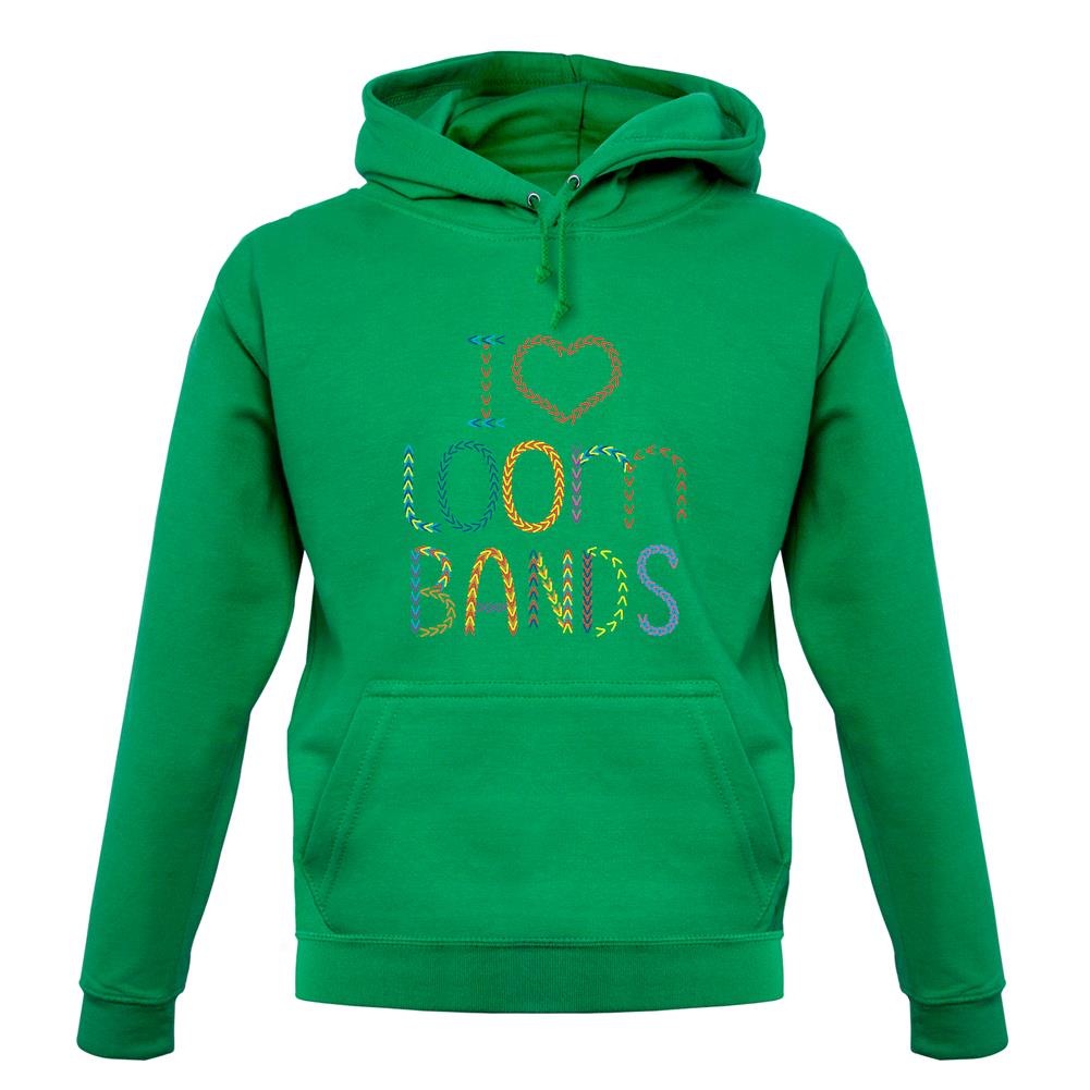 I Love Loom Bands unisex hoodie