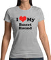 I Love My Basset Hound Womens T-Shirt