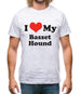 I Love My Basset Hound Mens T-Shirt