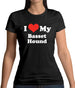 I Love My Basset Hound Womens T-Shirt