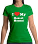 I Love My Basset Hound Womens T-Shirt