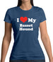 I Love My Basset Hound Womens T-Shirt