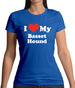 I Love My Basset Hound Womens T-Shirt