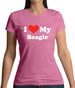 I Love My Beagle Womens T-Shirt