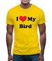 I Love My Bird Mens T-Shirt