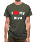 I Love My Bird Mens T-Shirt