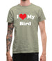 I Love My Bird Mens T-Shirt