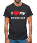 I Love My Blood Hound Mens T-Shirt