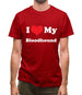 I Love My Blood Hound Mens T-Shirt