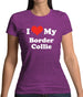 I Love My Border Collie Womens T-Shirt