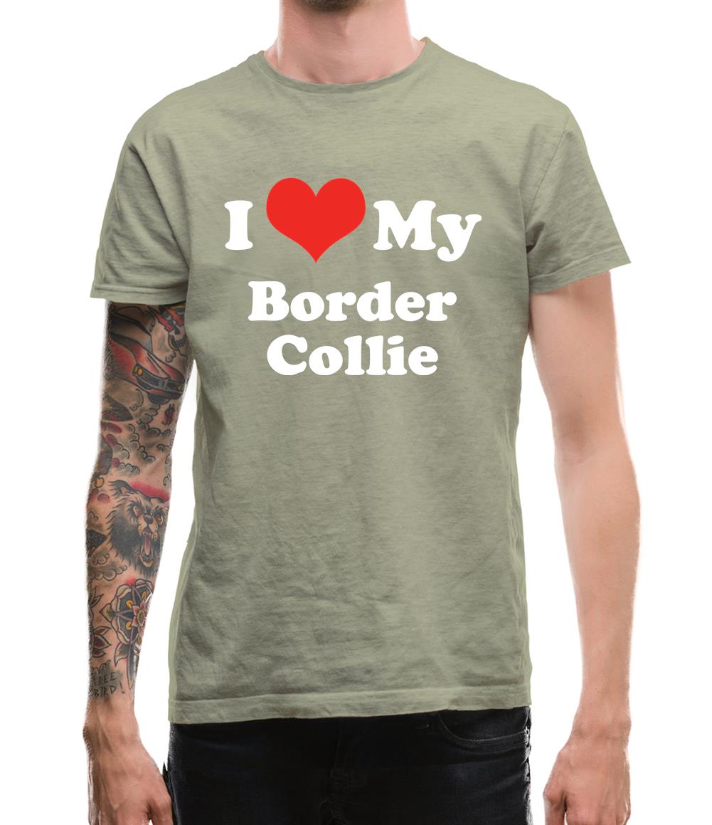 I Love My Border Collie Mens T-Shirt