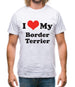 I Love My Border Terrier Mens T-Shirt